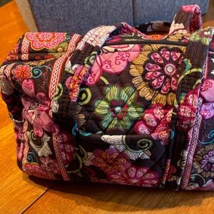Vera Bradley Mod Floral Pink Retired Mini Duffel Shoulder Bag Good Condition